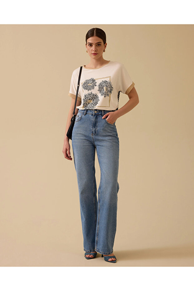 Baskılı Kısa Kollu Tişört - 2