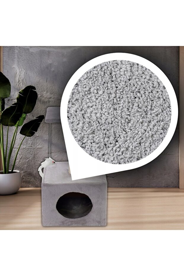 Cat play set, with scratching post, hidden, platform, 62cm, gray - 14