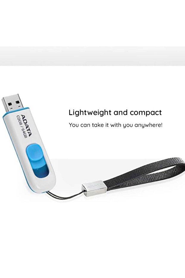 Stick de memorie USB 2.0, 16 GB, Adata, AC008, alb - 6