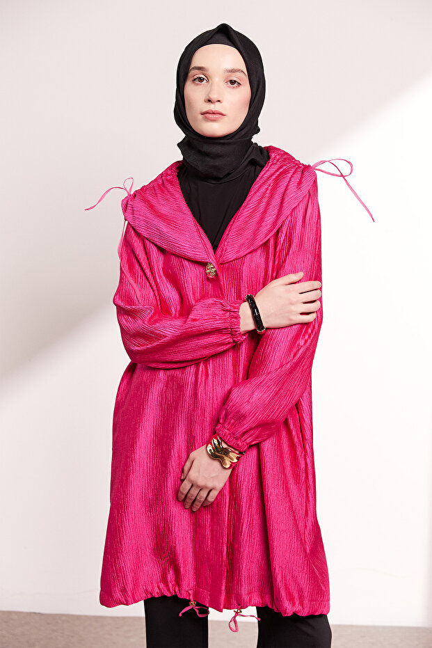 Düğmeli Jakarlı Kap - 4