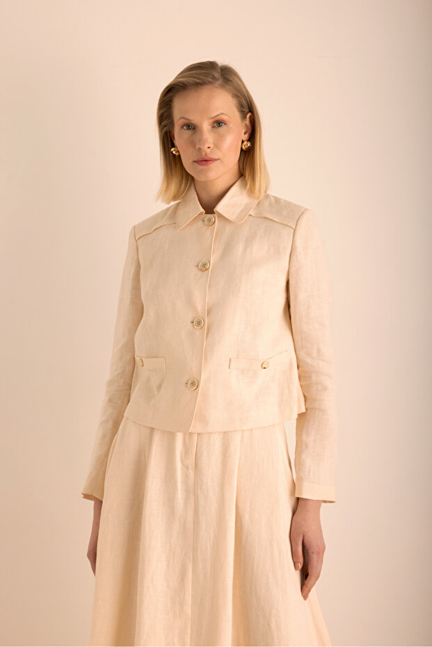 Keten Kısa Ceket - 4