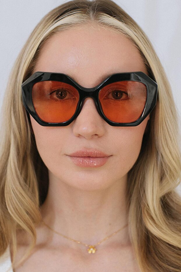 Asuna Black Orange Sunglasses