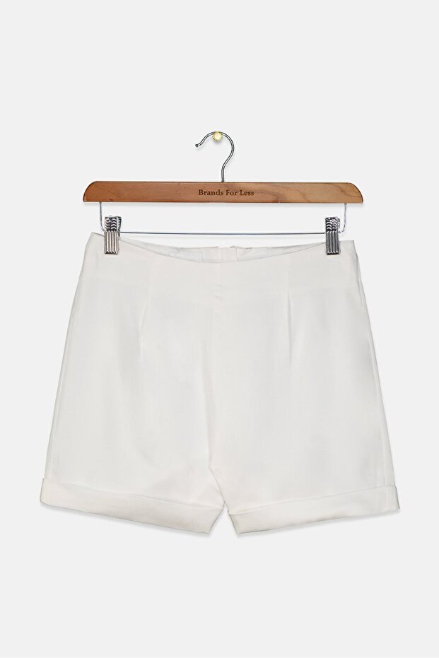 Kid Girls Solid Basic Shorts, White - 1