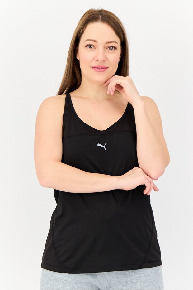 Women Sportswear Fit Sleeveless Running Tank Top, Black