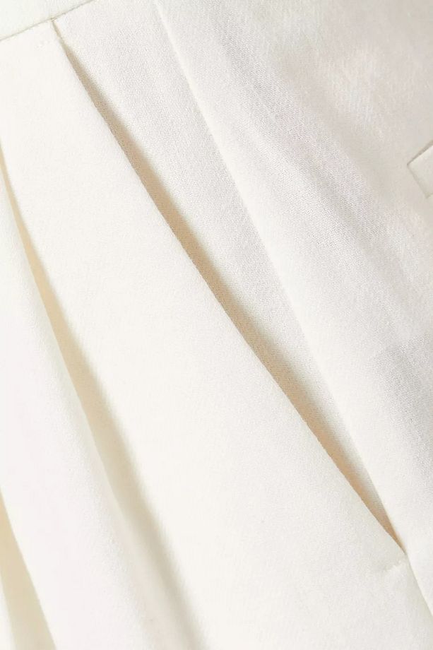 Linen Blend Bermuda Shorts, Şık ve Hafif Yazlık Keten Şort Ekru - 4