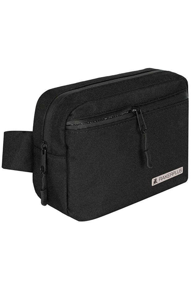 Black Unisex Minimal 21X15X5 cm Waist and Chest Bag