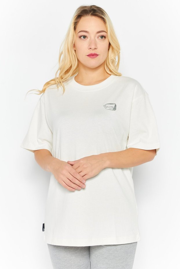Women Sportswear Fit Short Sleeve Training T-Shirt, Warm White