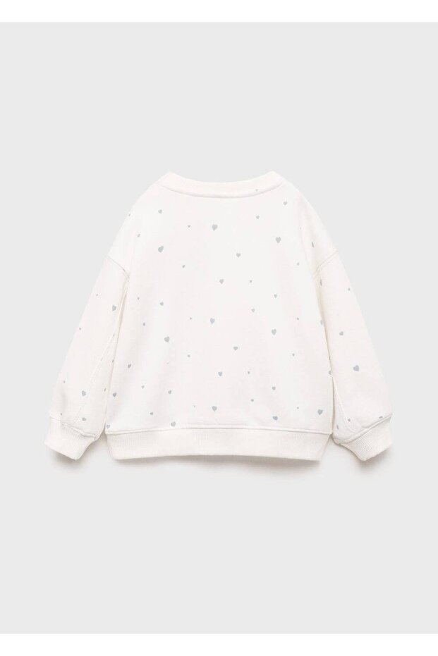 Kalp baskılı sweatshirt - 2