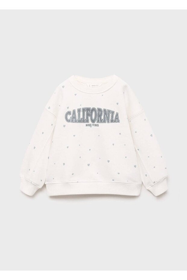 Kalp baskılı sweatshirt - 1