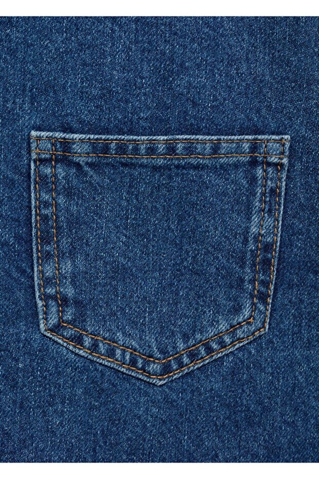 Kısa kot jile elbise - 6