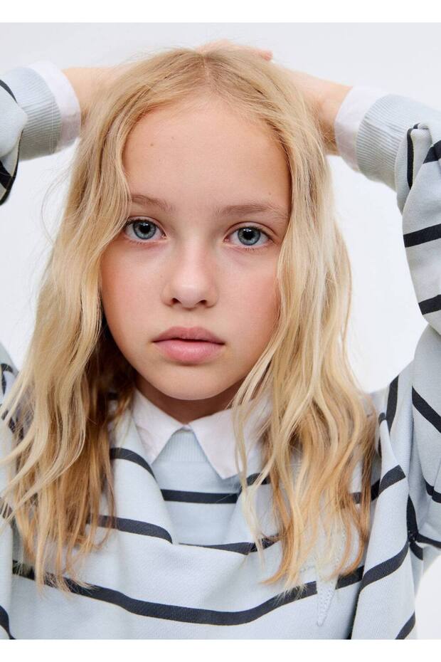 İşlemeli çizgili sweatshirt - 7