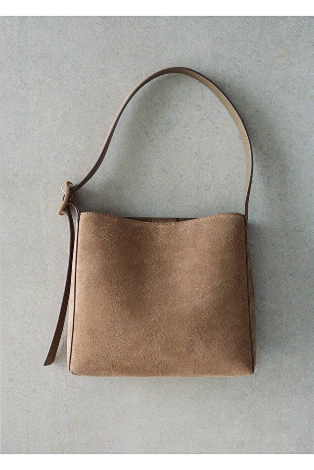 Süet deri shopper çanta - 2