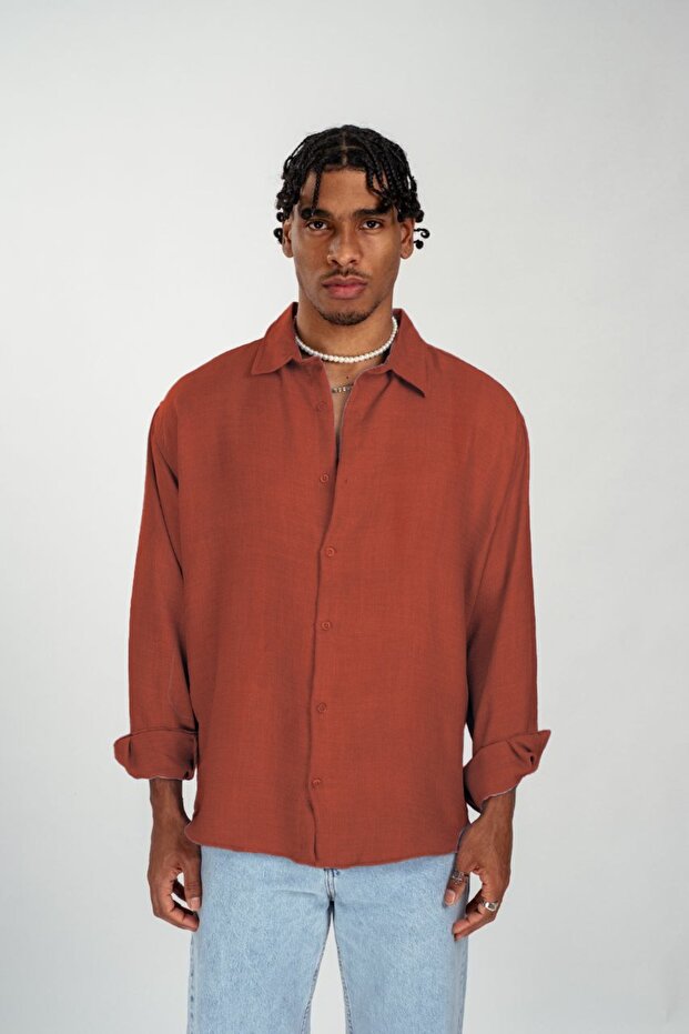 Oversize Erkek Gömlek - 4