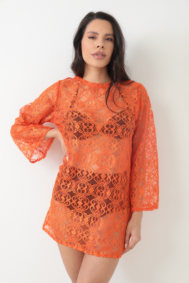 Open Back Lace Dress - 4