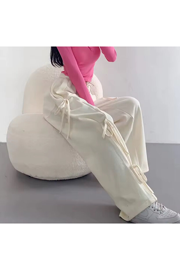 Y2k شريط التفاصيل الاتجاه Sweatpants / بنطلون