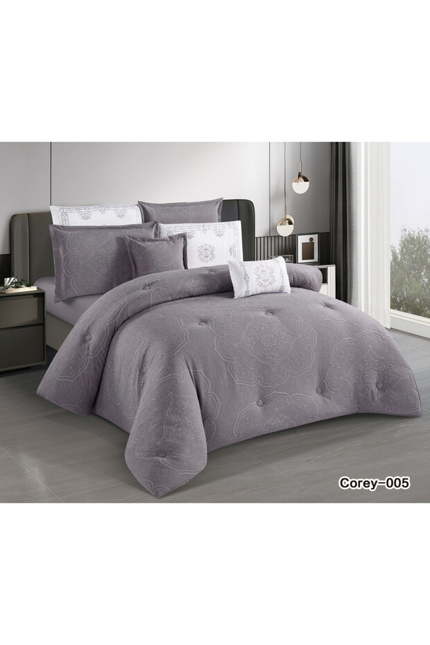 طقم لحاف من هورس 8قطع جاكار ناعم بتصميم عصري ومميز Corey-05