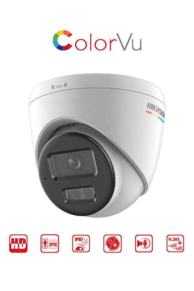 4MP ColorVu & Smart Hybrid Light Turret Network Kamera (dahili mikrofon) - 3