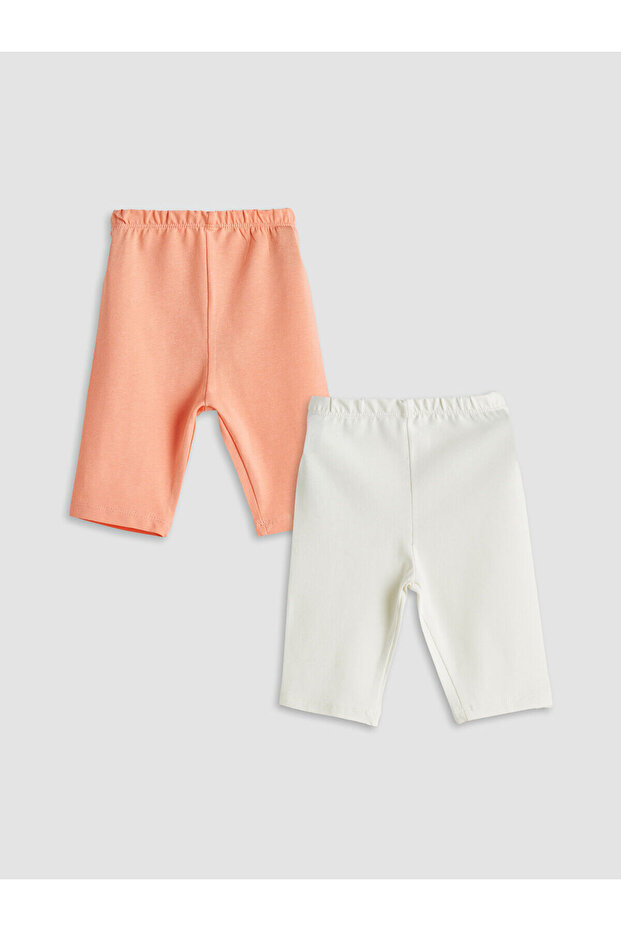 Pink Elastic Waist Basic Baby Girl Leggings 2-Pack