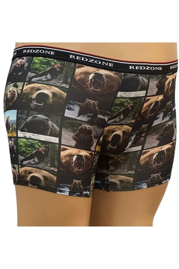 بوكسر ليكرا كبير الحجم مطبوع رقميًا بنمط الدب - 1