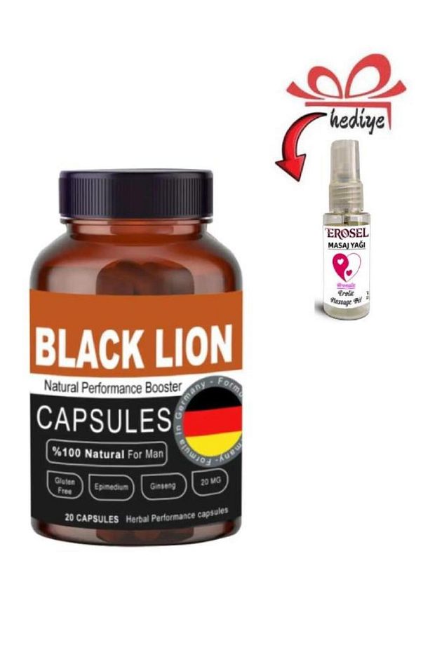 Black Lion Booster Erkekler İçin Sertleştirme Takviyesi 20'li/Erosel Cep Masaj Jelli - 1