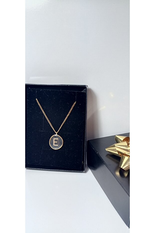 E harfi çelik kolye - 2