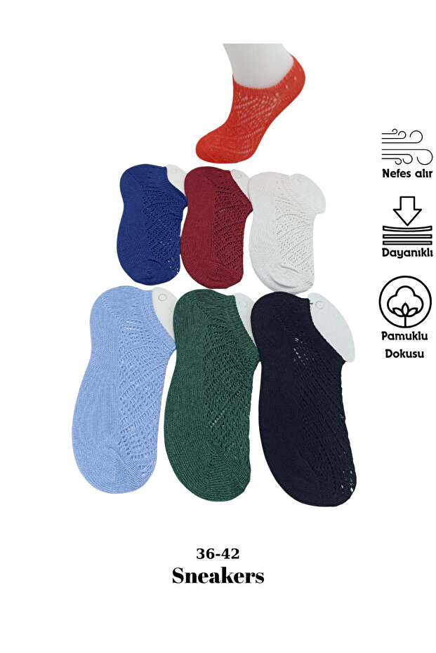 Women's Mesh Booties Socks Cotton Sneakers Breathable 6 Pairs