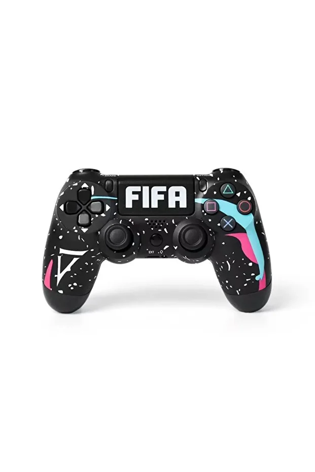 PS4-PC-Android BOX-Android-IOS Telefon Tablet Uyumlu Desenli Dual Titreşimli Bluetooth Oyun Kolu - 1