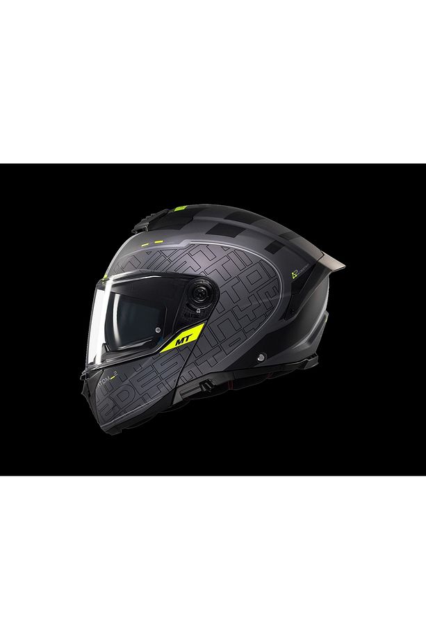 KASK MT ATOM 2 DESTINY C2 ÇENE AÇILIR MAT FÜME/SİYAH - 1