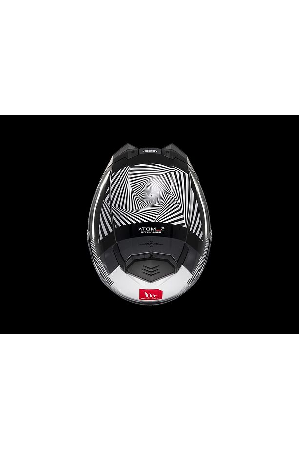 KASK MT ATOM 2 STRANGE B2 ÇENE AÇILIR SİYAH/BEYAZ - 6
