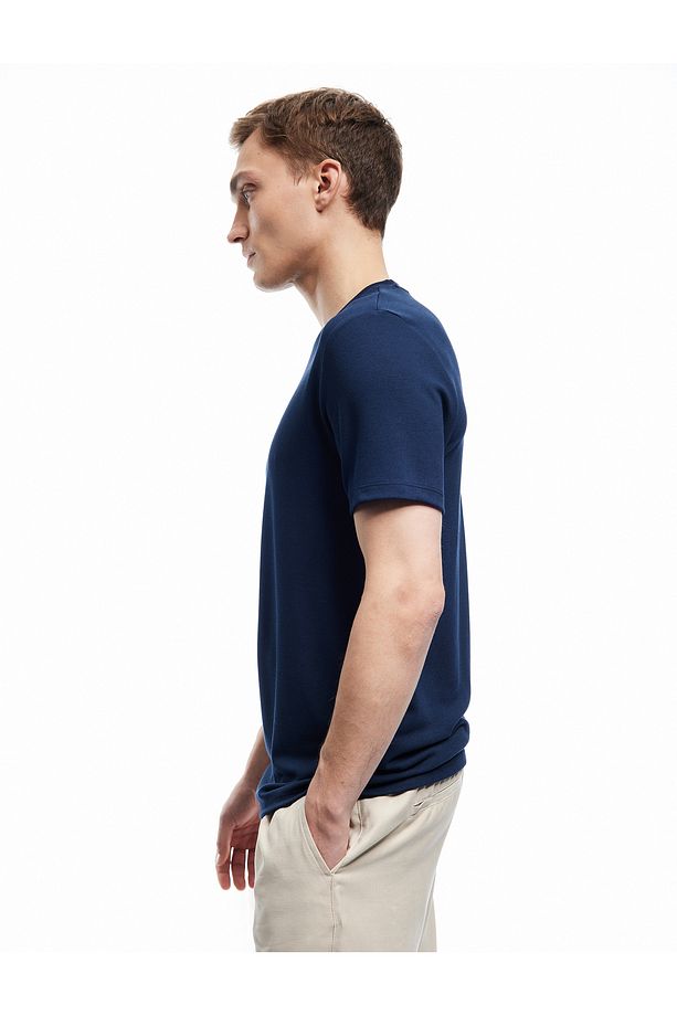 Kısa Kollu Bisiklet Yaka Basic Slim Fit Tişört - 2
