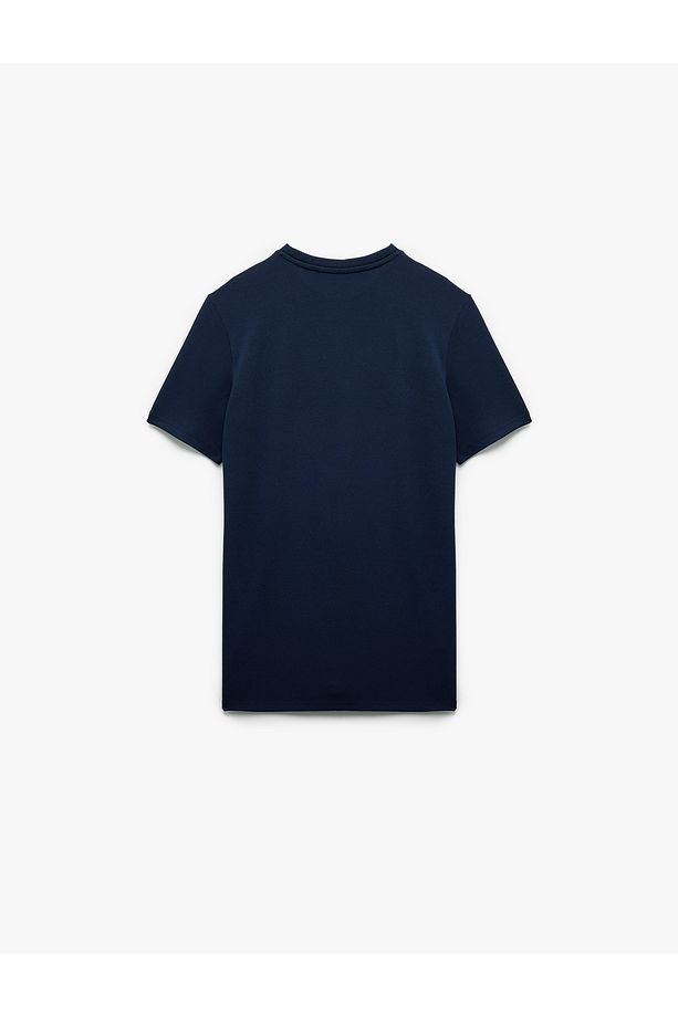 Kısa Kollu Bisiklet Yaka Basic Slim Fit Tişört - 4