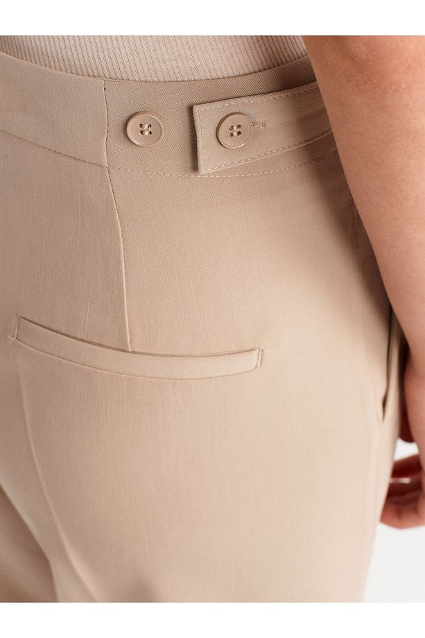 71606 Ekstra Geniş Paça Ayarlanabilir Pantolon-Açık Bej - 3