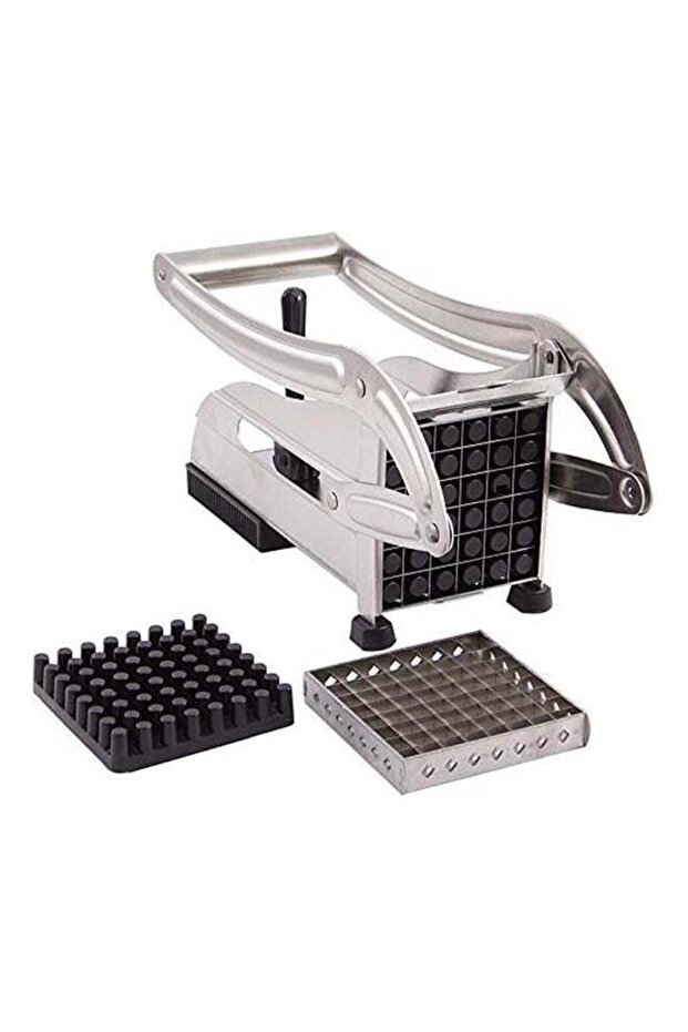 Stainless Steel Potato Chipper French Fries Slicer Silver
