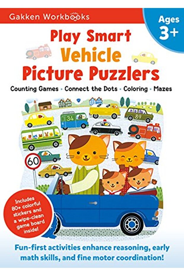 Play Smart Vehicle Picture Puzzlers Age 3+: Preschool Activity Workbook with Stickers for Toddlers A