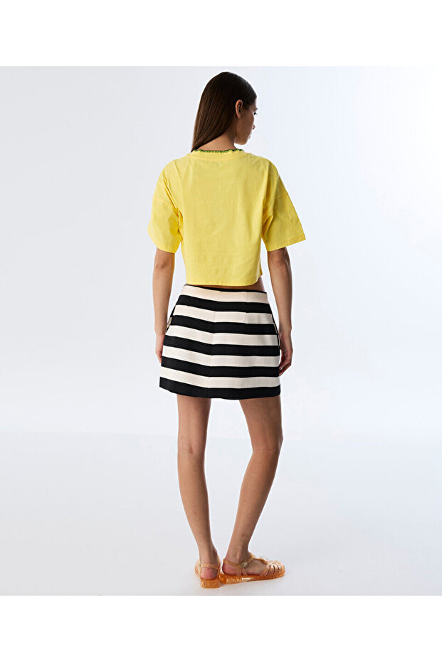 ÇİZGİLİ ŞORT ETEK - 6