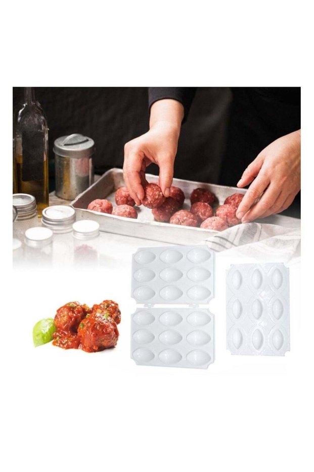 Kibbeh Rolls Maker Mold Meatball Mold Processor Manual Meatloaf Maker Press Tool DIY Upgrade 9 Grids