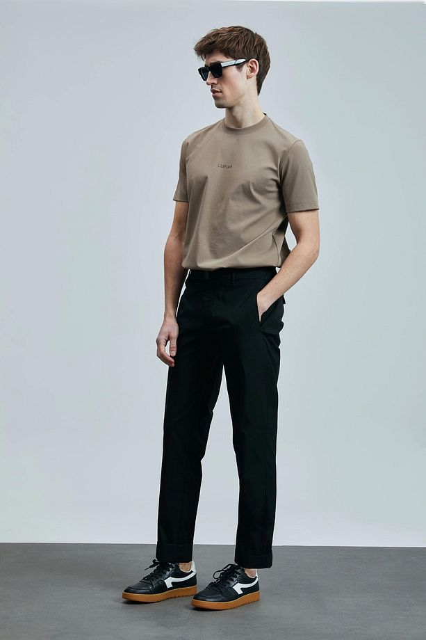 Marcus Modern Grafik T- Shirt Deve Tüyü - 4