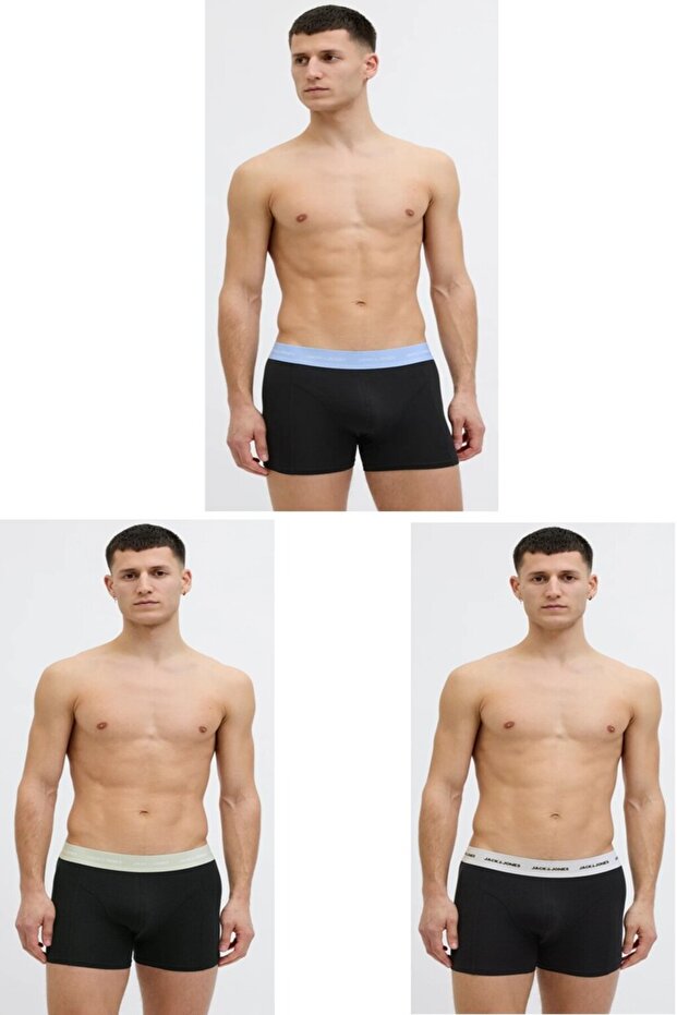 J&J Tom Bamboo Boxer Trunks 3 Pack Black - 1