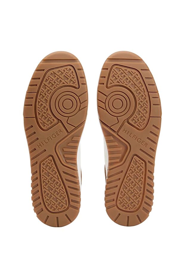 Męskie kolorowe trampki w stylu koszykarskim z panelami - ecru - 6