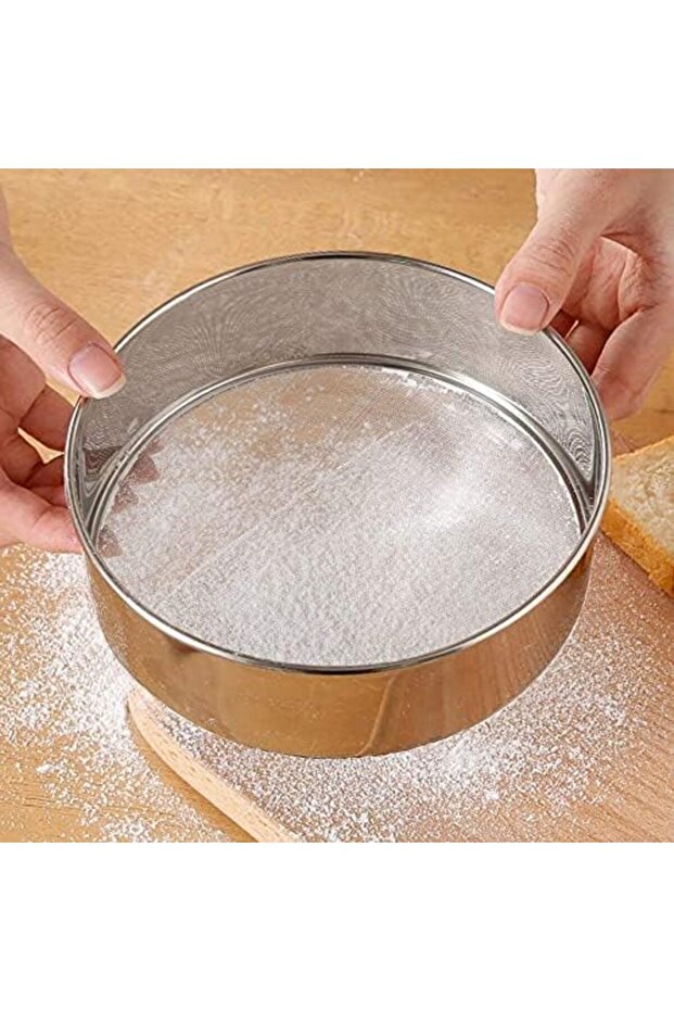 Set of 6 Stainless Steel Flour Sieves – Fine Mesh Baking Sifters, Various Sizes from 5.6" to 10.6" - 8