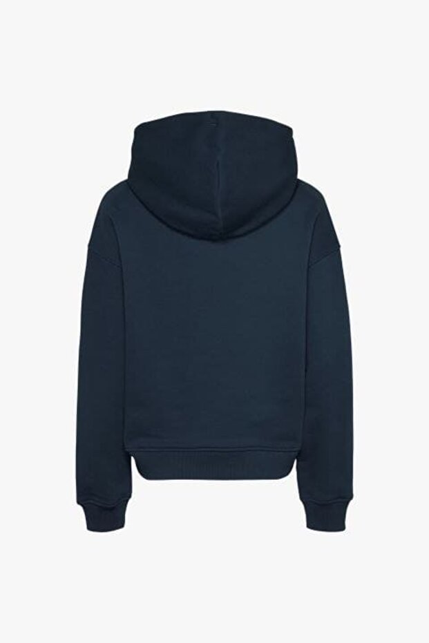 Női Boxy Fit kapucnis logós pulóver - sötétkék - 6