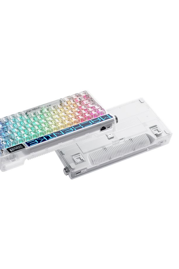 KT84-B84W Tri-Mode Gateron Yellow Switch LCD RGB Beyaz ENG Q Gaming Klavye - 3