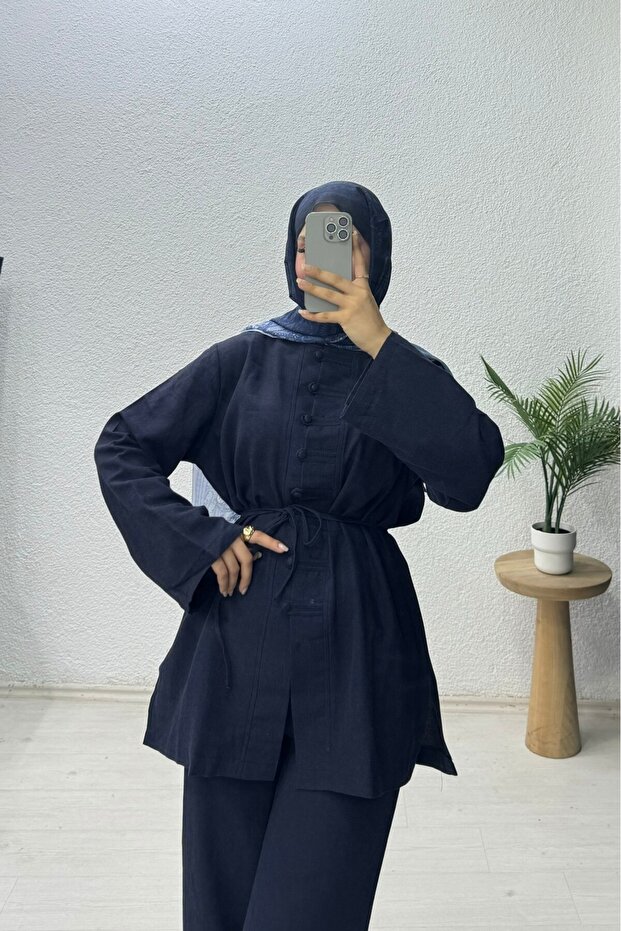 بدلة كتان بأزرار - 5