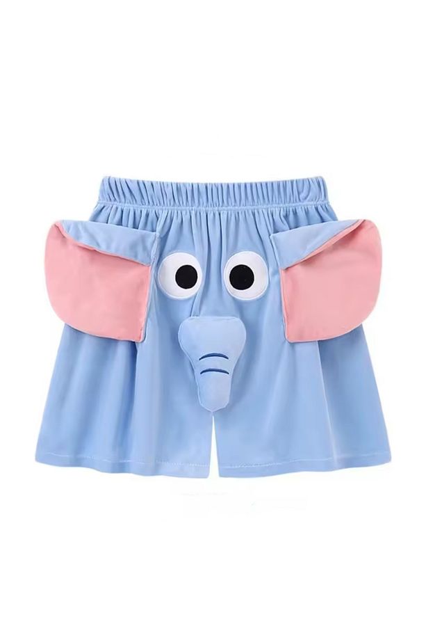 Komik 3D Fil Tasarımlı Şort / Sevgili, Arkadaşlık Şortu / Yazlık, Unisex Yumuşak Filli Şort - 1