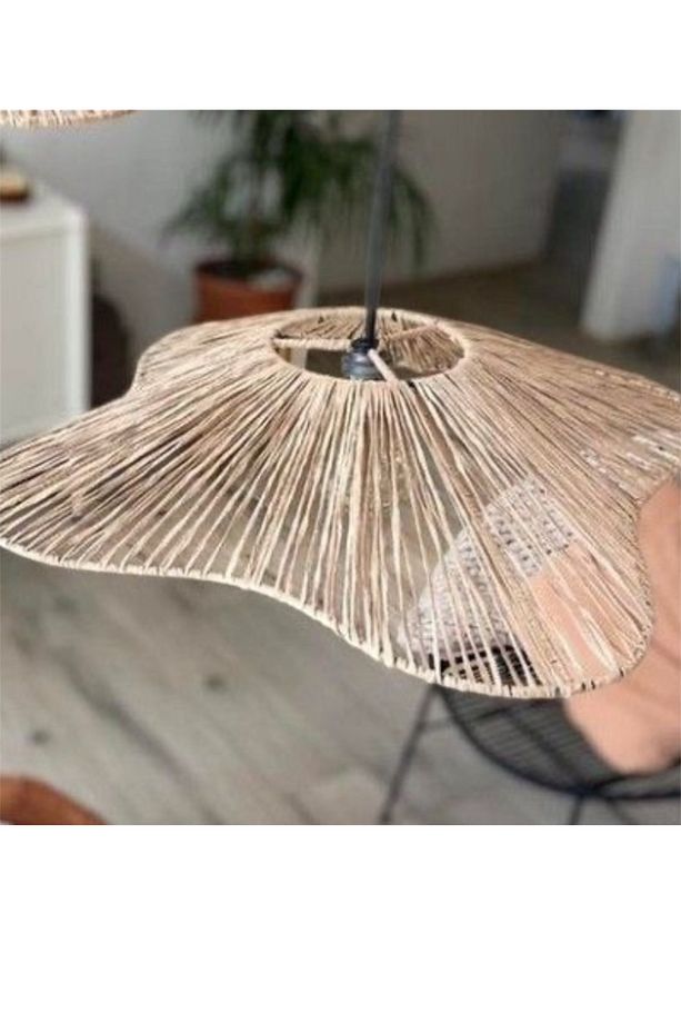 Hasır ve Makrome Bohem Rustik Avize Salon Avizesi Mutfak Avizesi Papatya Avize Çocuk Odası Avize - 2