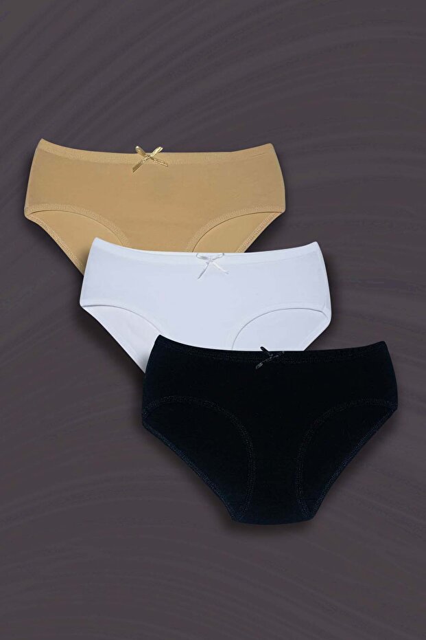 3-Pack Flat Bow Girl's Cotton Slip Panties