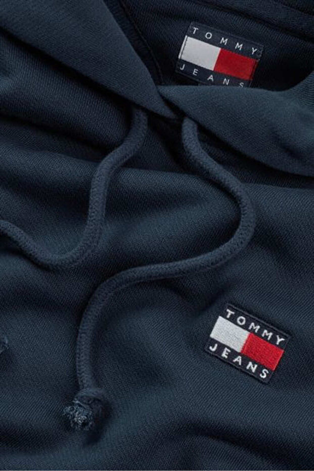 Női Boxy Fit kapucnis logós pulóver - sötétkék - 7