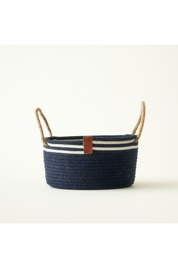 100% Cotton Valesa Basket with Handles Navy Blue (21X21X11 cm)