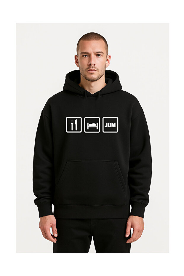 Code Trend Advantage Jdm Eat Sleep Jdm Logo Hooded Sweatshirt Hoodie
