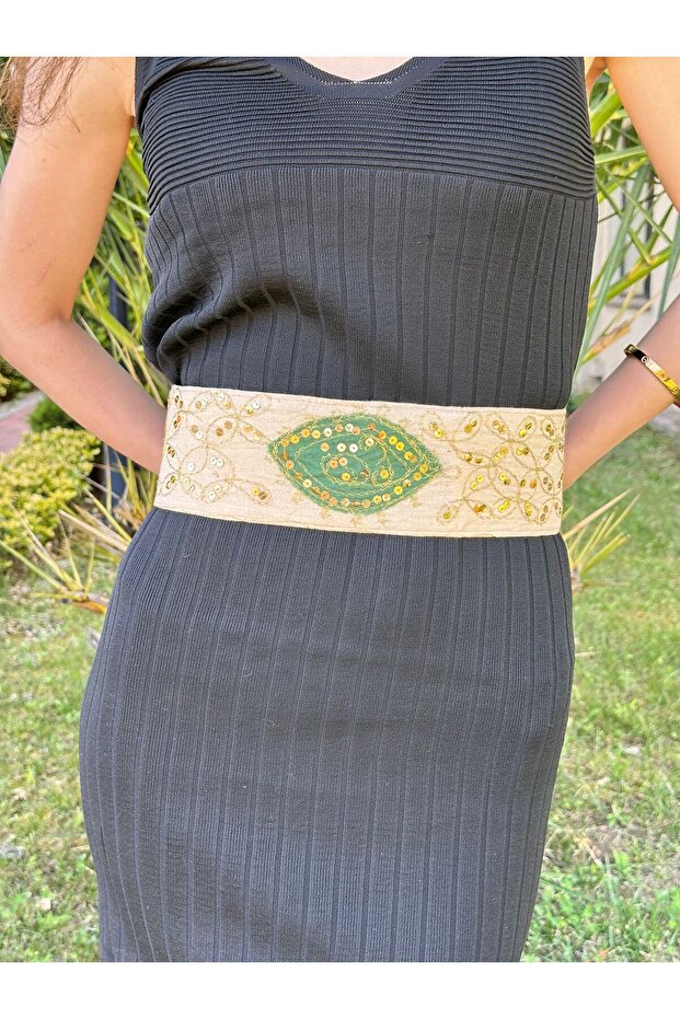 92X8 cm Sequin Embroidery Women's Indian Belt